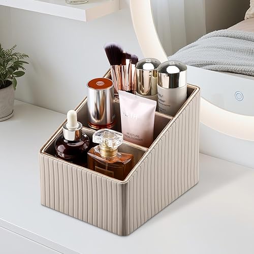 Miniatura 7 de KINGFOM Soporte para mando a distancia de piel sintética con 3 ranuras, caja de almacenamiento para artículos diversos, guía de TV, correo,