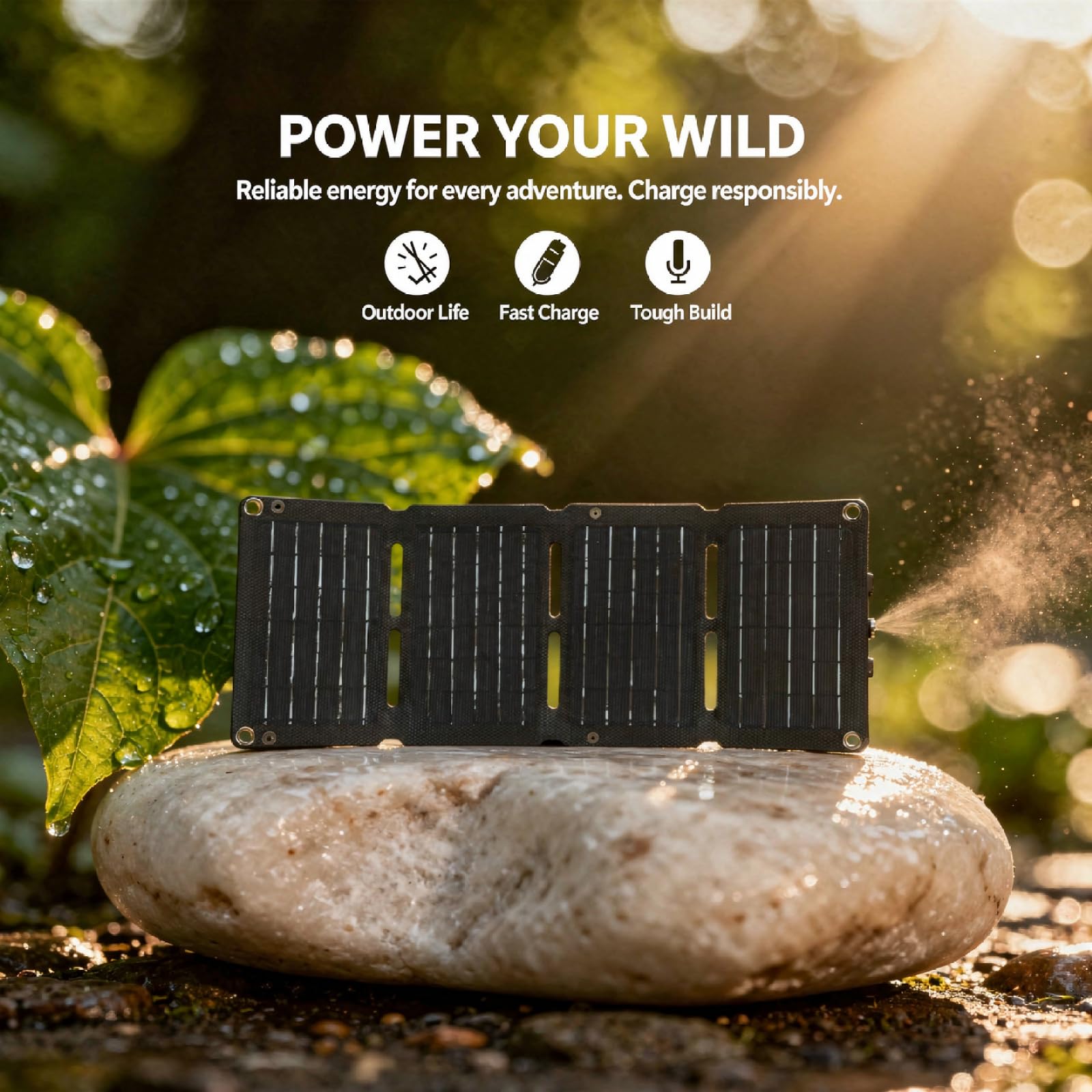 Przenośna ładowarka solarna 10 W, USB/typ C, składany panel, 18 x 10 cm, Etfe, do telefonu komórkowego, biwakowania, wędrówek, podróży
