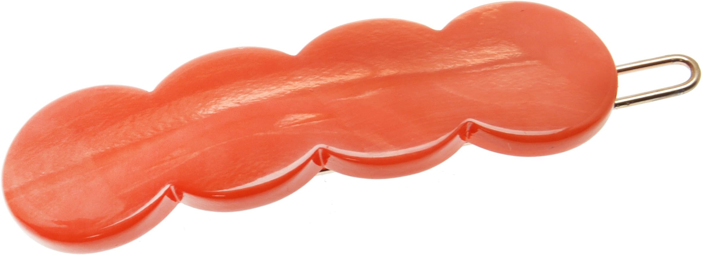 France Luxe (Nacro Coral) - Scalloped Tige Boule Barrette - Nacro Coral