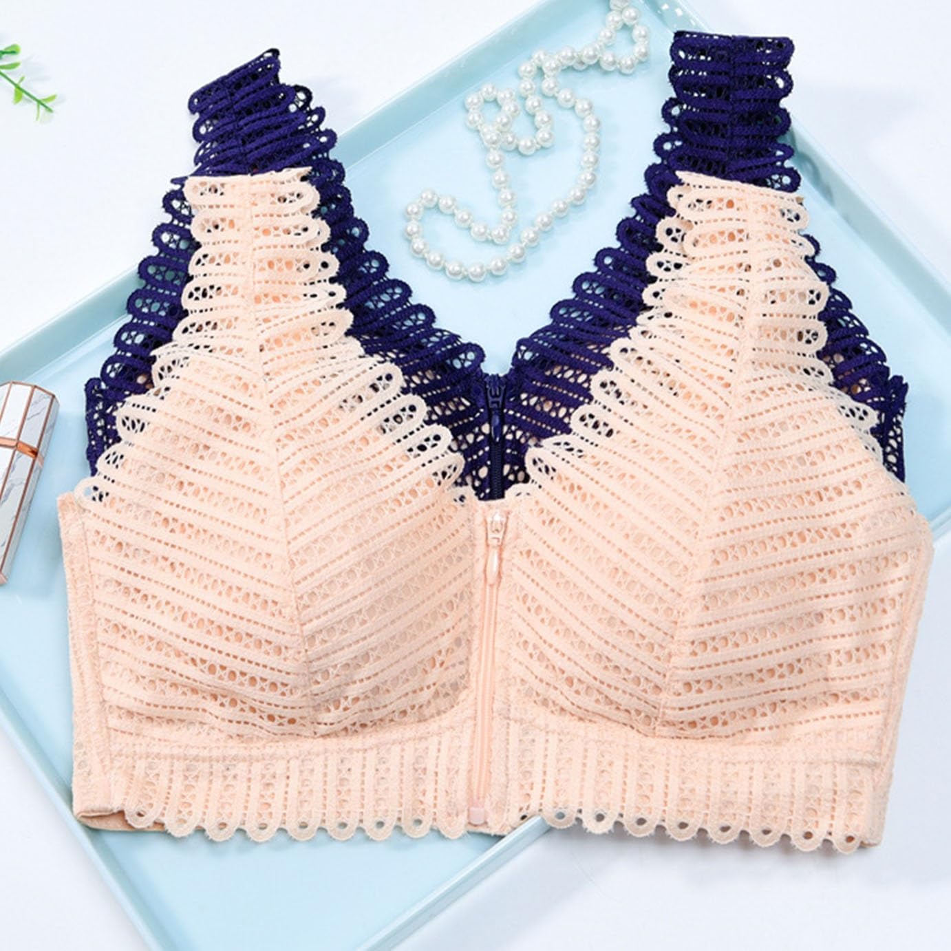 Front Zipper Breast Prosthesis Breast Forms Mastectomy Bra with Pads Pockets Wireless Post Surgery rt Bralette