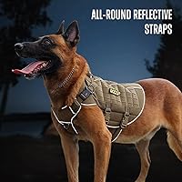Vista 14 de No Pull Dog Harness -Tactical Dog Harness - Military Dog Vest with Adjustable - Dog Harness for Medium Dogs, Service Dog