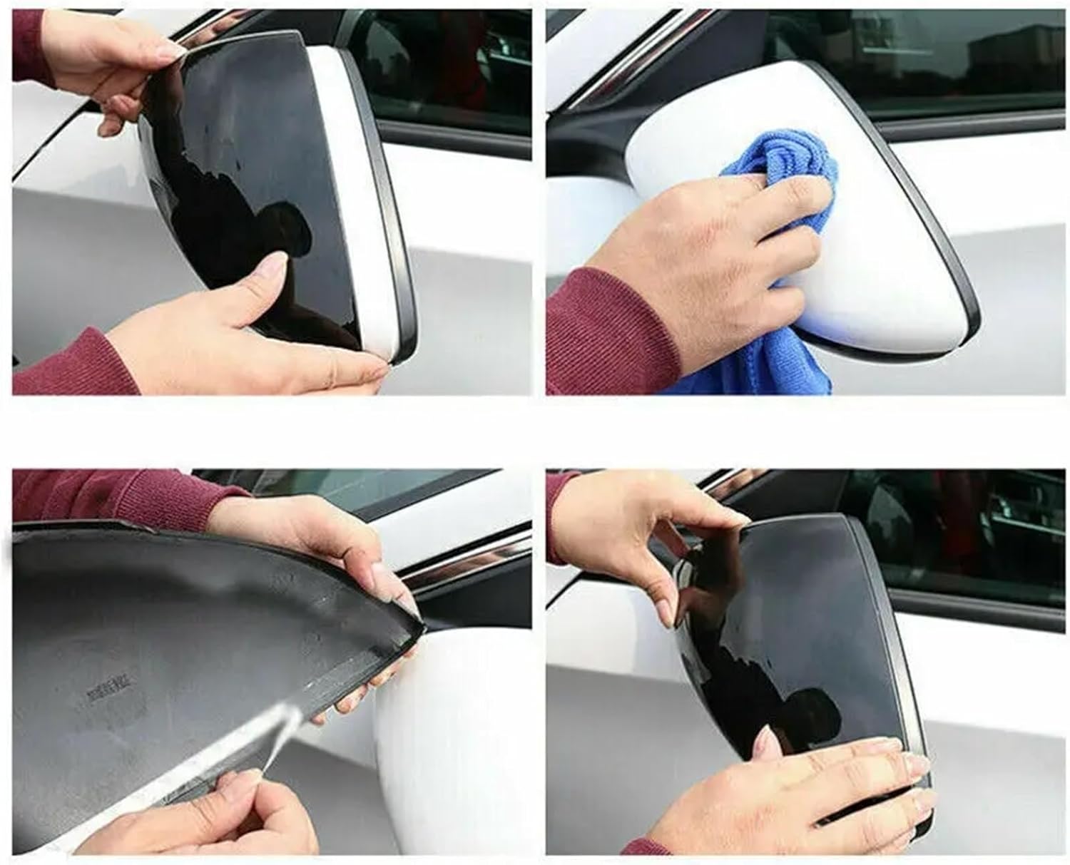 Kiyah Compatible for Accord 2018-2023 Car Rearview Side Mirror Cover Wing Cap Sticker Exterior Door Rear View Case Trim Carbon Fiber Look (Color : Silver)