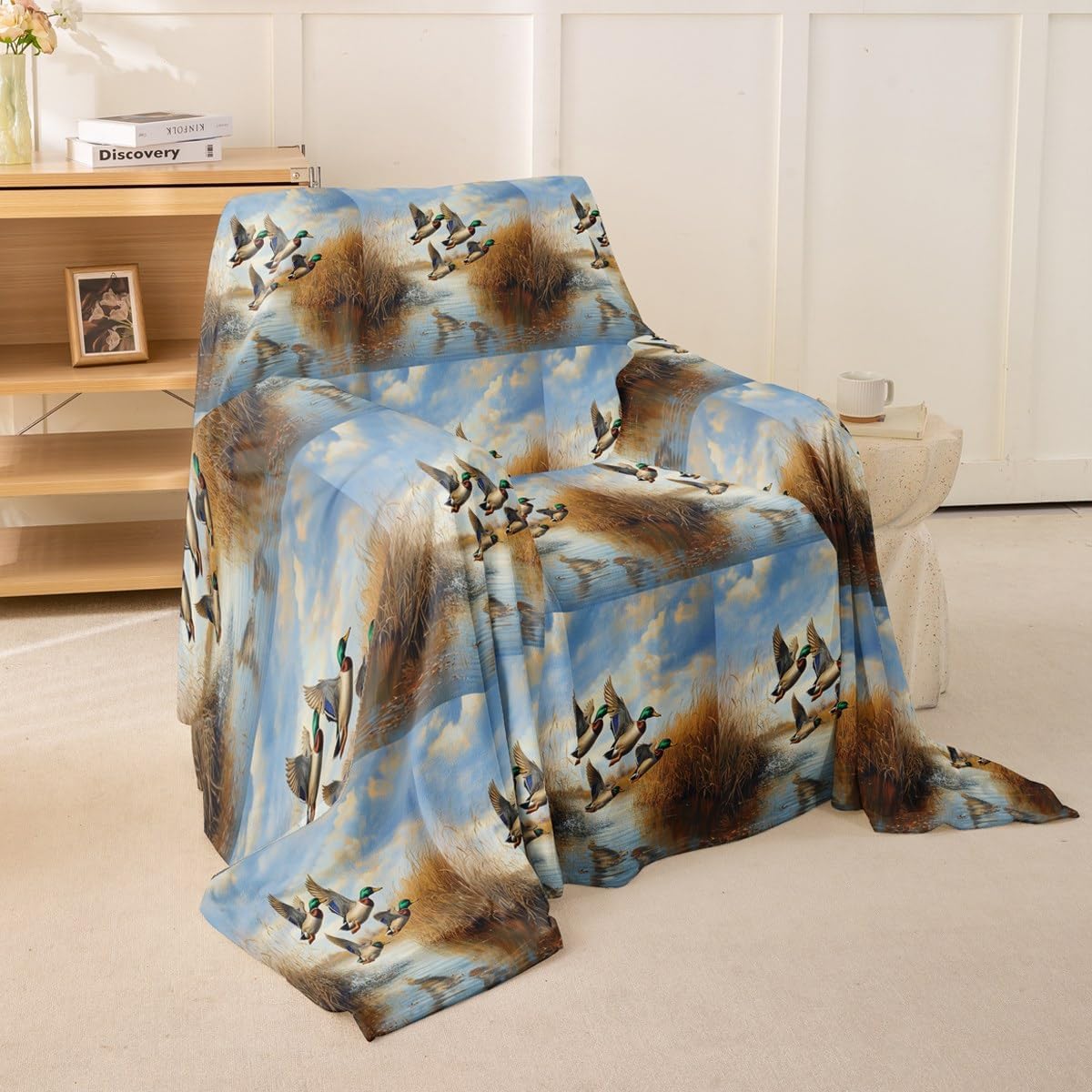 Erosebridal Cabin Mallard Duck Sofa Cover | Country Wild Ducks Couch Cover for Kids Adults Farmhouse Wild Animal Sofa Slipcover Lake Couch Protector,71" x 102"