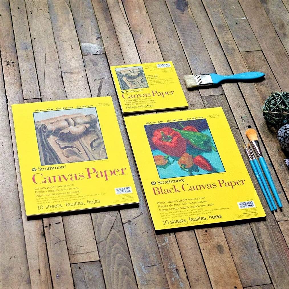 Strathmore (310-212) 300 Series Black Canvas Pad, 12"x16", 10 Sheets