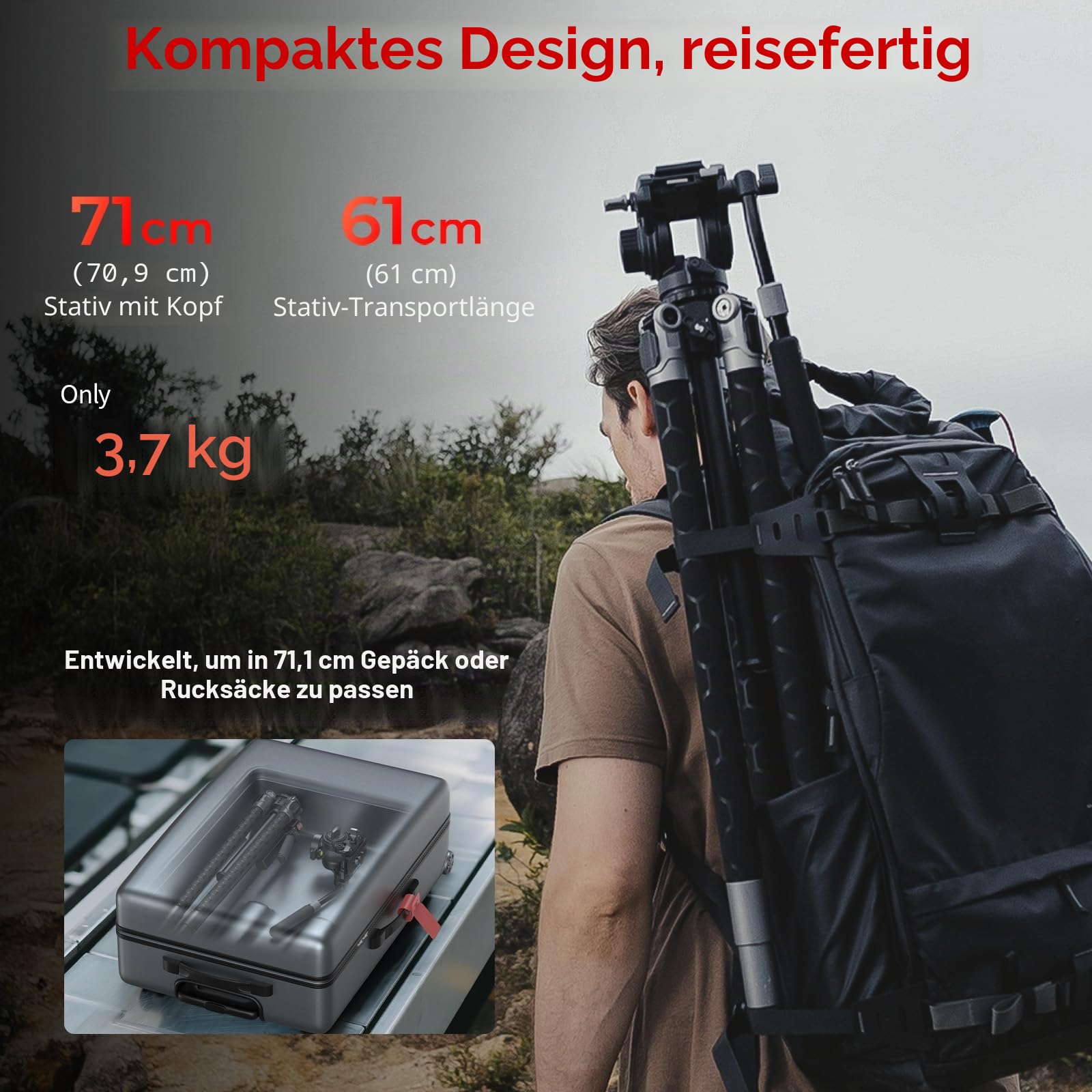 SMALLRIG x Potato Jet TRIBEX SE Hydraulisches Aluminium-Kamerastativ mit Fluidkopf, 6kg Tragkraft, max. Höhe 166cm, Professionelles Videostativ für Interviews/Hochzeits/Landschaftsfotografie – 5305