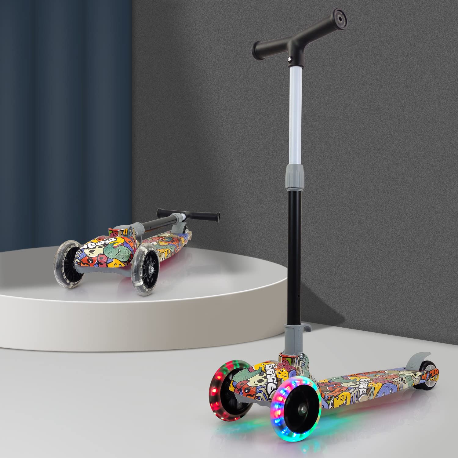 NHR Smart Kick Scooter, 3 Adjustable Height, Foldable Scooter, Skate Scooter, Attractive PVC Wheel with Led Light for Kids, Age Upto 3+ Years Design, 45 Kg (B0C6FFWXJP) Amazon Price History, Amazon Price Tracker