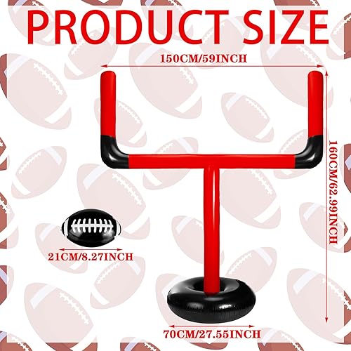 Miniatura 3 de Juego de fútbol inflable jumbo con pelota de fútbol con pelota de fútbol, poste de portería de fútbol, accesorios de fútbol al aire libre, juguetes