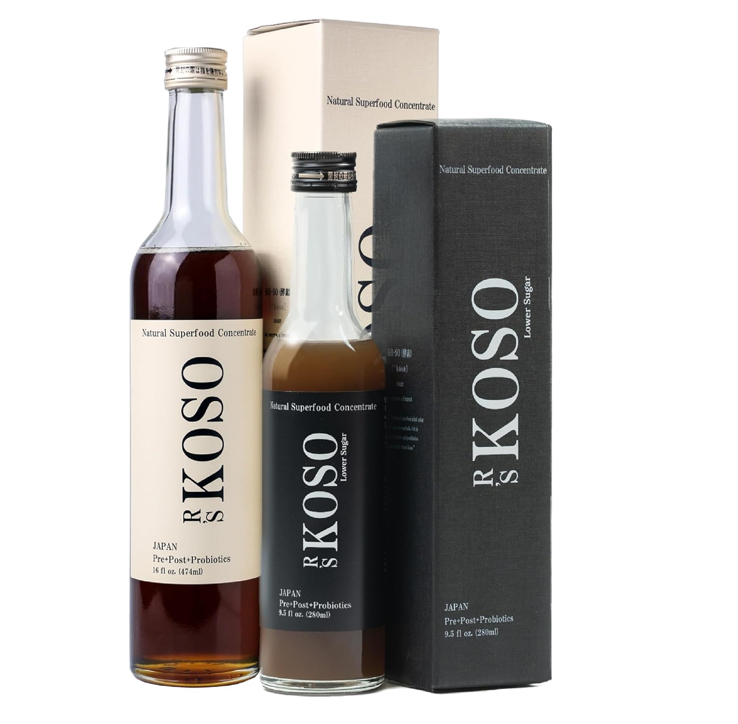 Mistura R's KOSO de 454g e 298g - Bebida Enzimática Japonesa Rica em Probióticos, Feita de 100+ Vegetais e Frutas - Suporte Natural para Melhor Digestão e Saúde Intestinal