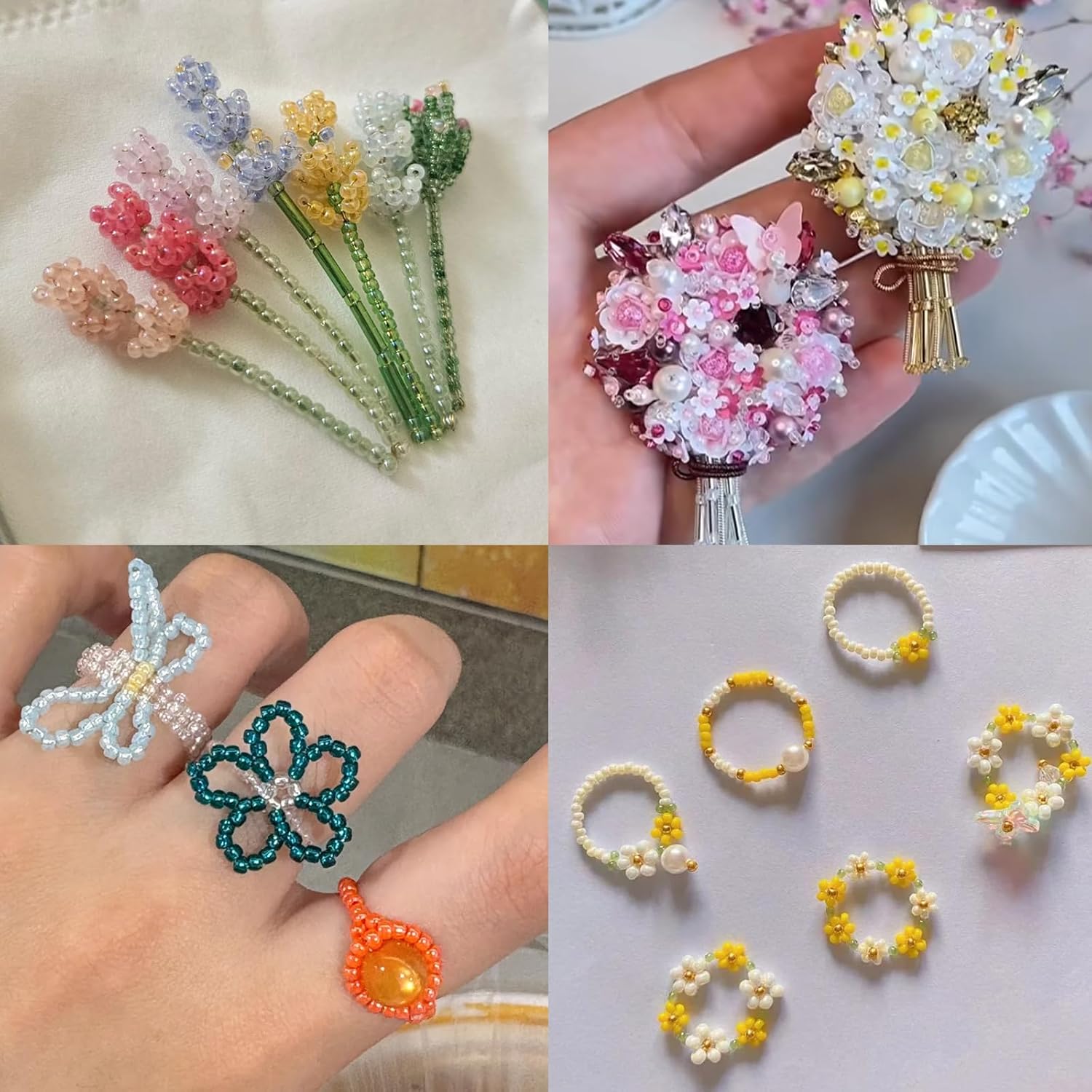 11200pcs Glass Seed Beads for DIY Crafting Bracelet Necklace Embroidery Jewelry Making Supplies (3mm, 400pcs/Color, 28 Colors, Yellow Scheme) - Image 8