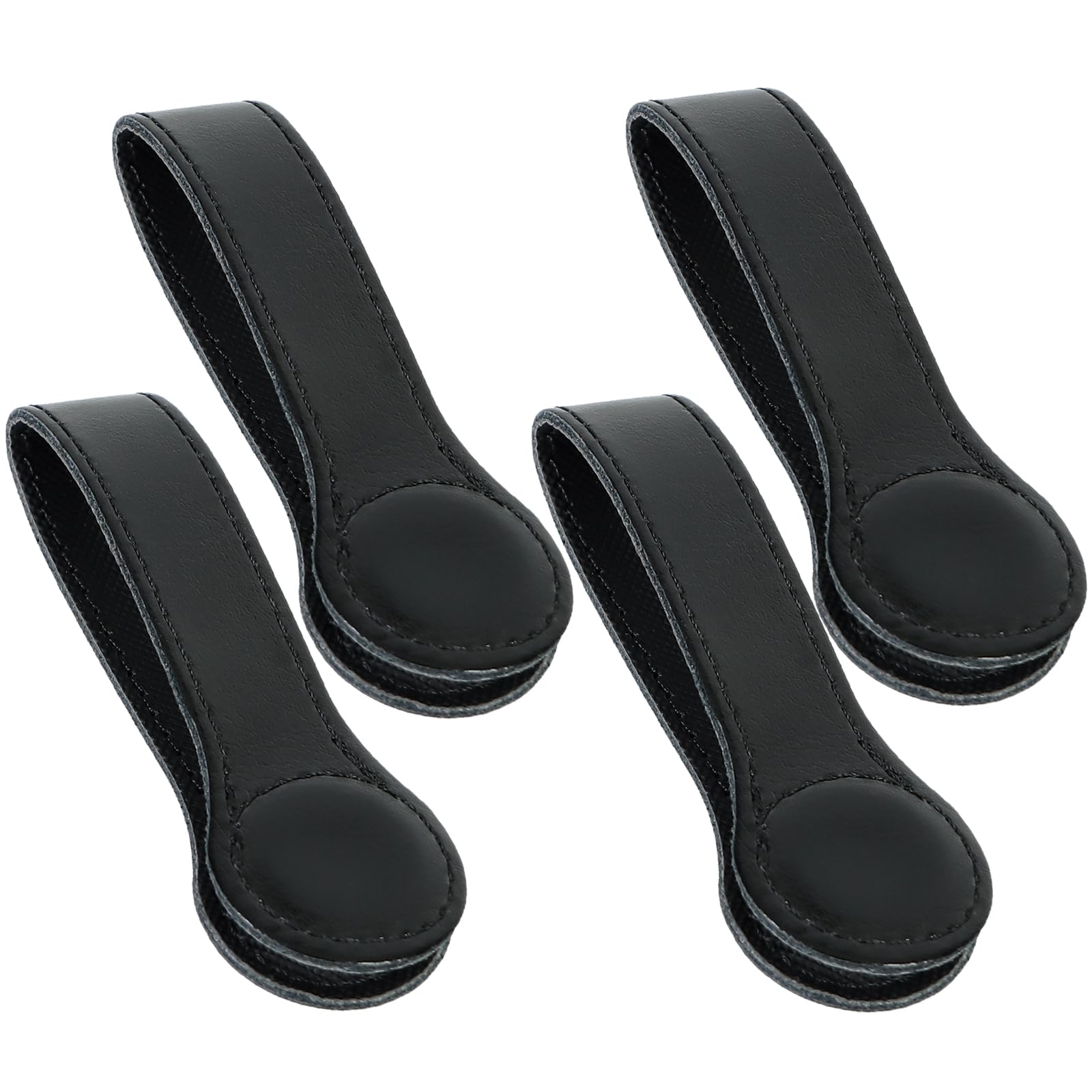 Lot De 4 Porte-Serviettes Magnétiques En Cuir Noir - Clip Pour Cuisine/Salle De Bain