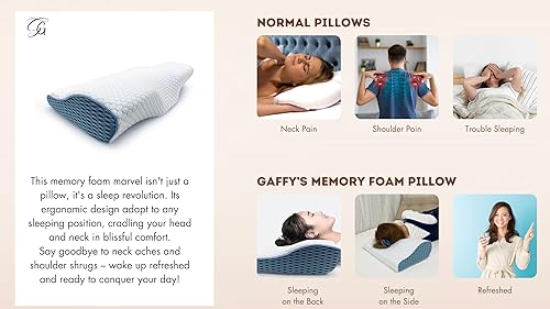 Miniatura 9 de Gaffy Goods Almohada ortopédica de espuma viscoelástica para aliviar el dolor de cuello y hombros  Soporte cervical ergonómico para personas que