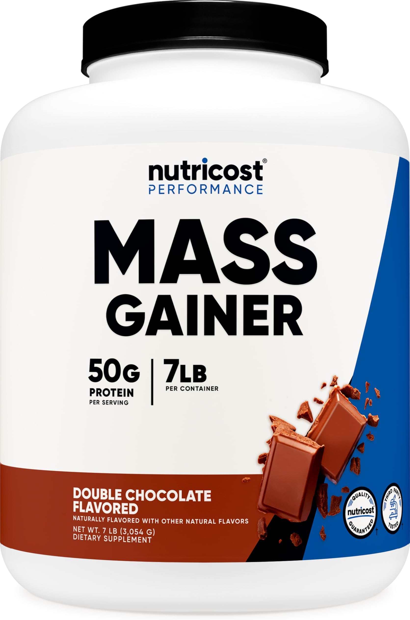 Nutricost Mass Gainer Double Chocolate Flavor, 7 LBS, 50 Grams of Protein Per Serving - Non-GMO & Gluten Free