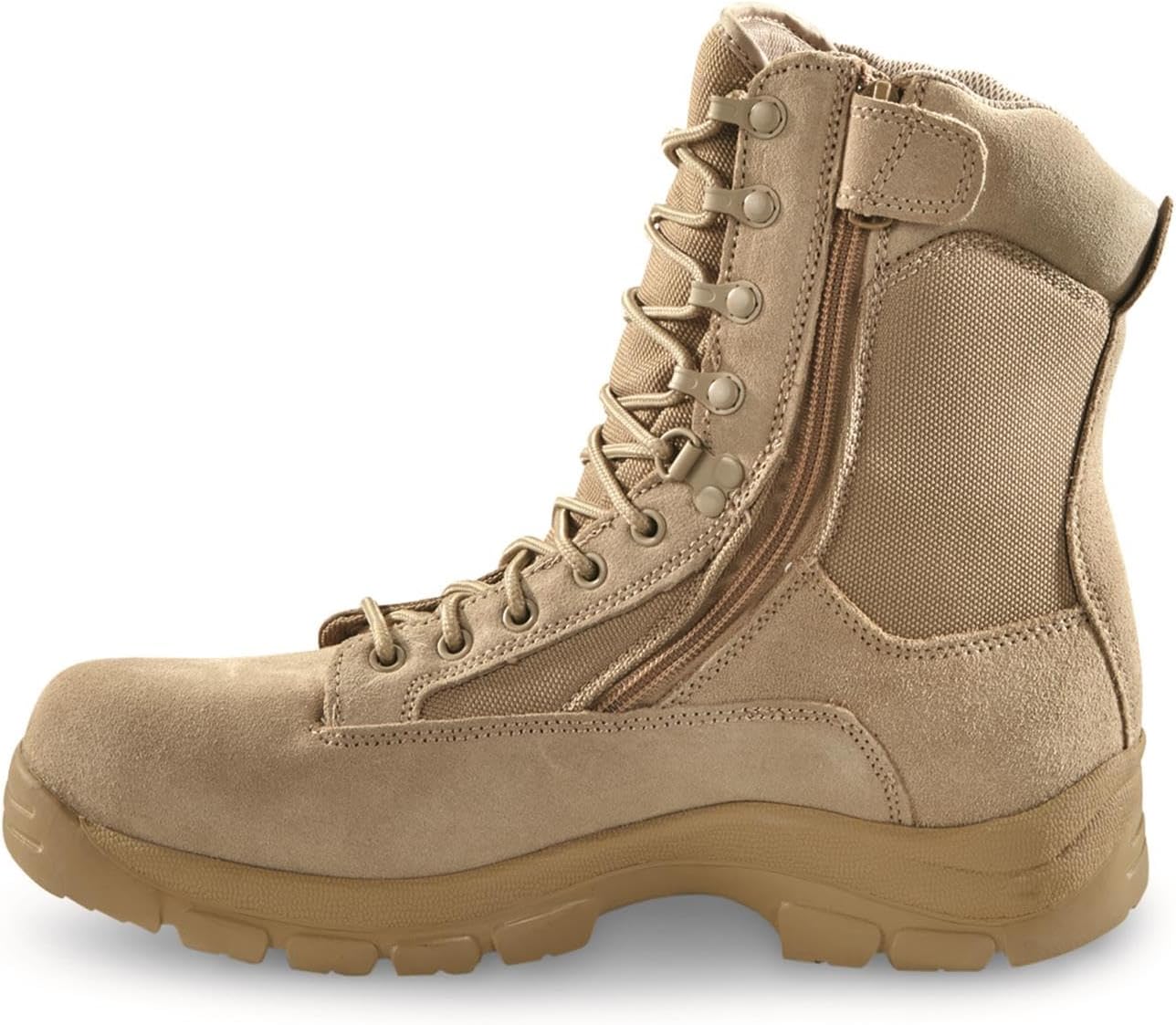 HQ ISSUE Men's Waterproof Classic 8" Side Zip Desert Tactical Boots Desert 8D (Medium)