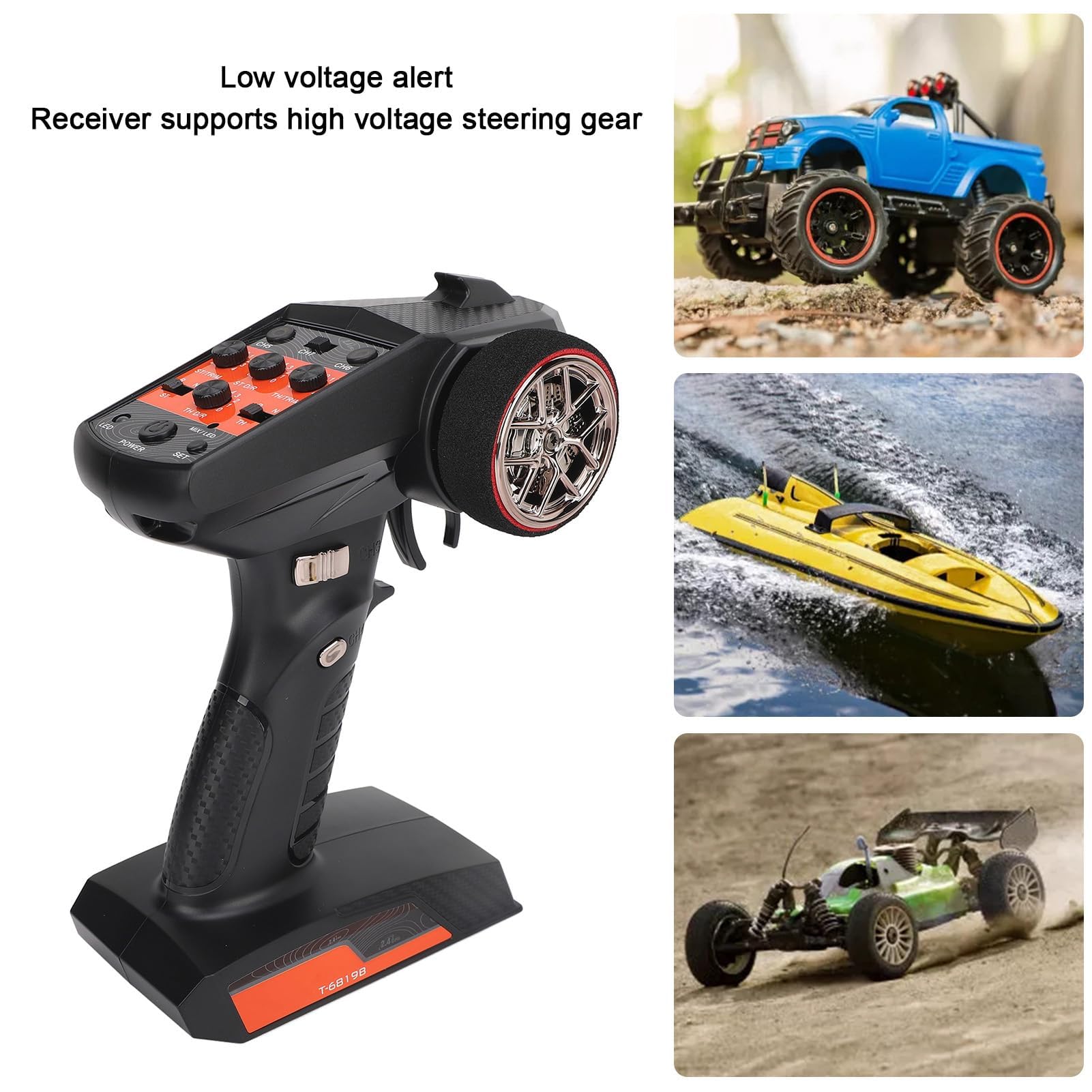 Trasmettitore Radio 2,4 GHz 7 Canali con Ricevitore, Telecomando per Auto RC Barca e Modelli - Compatibile Universale - Controllo Affidabile e Precisione