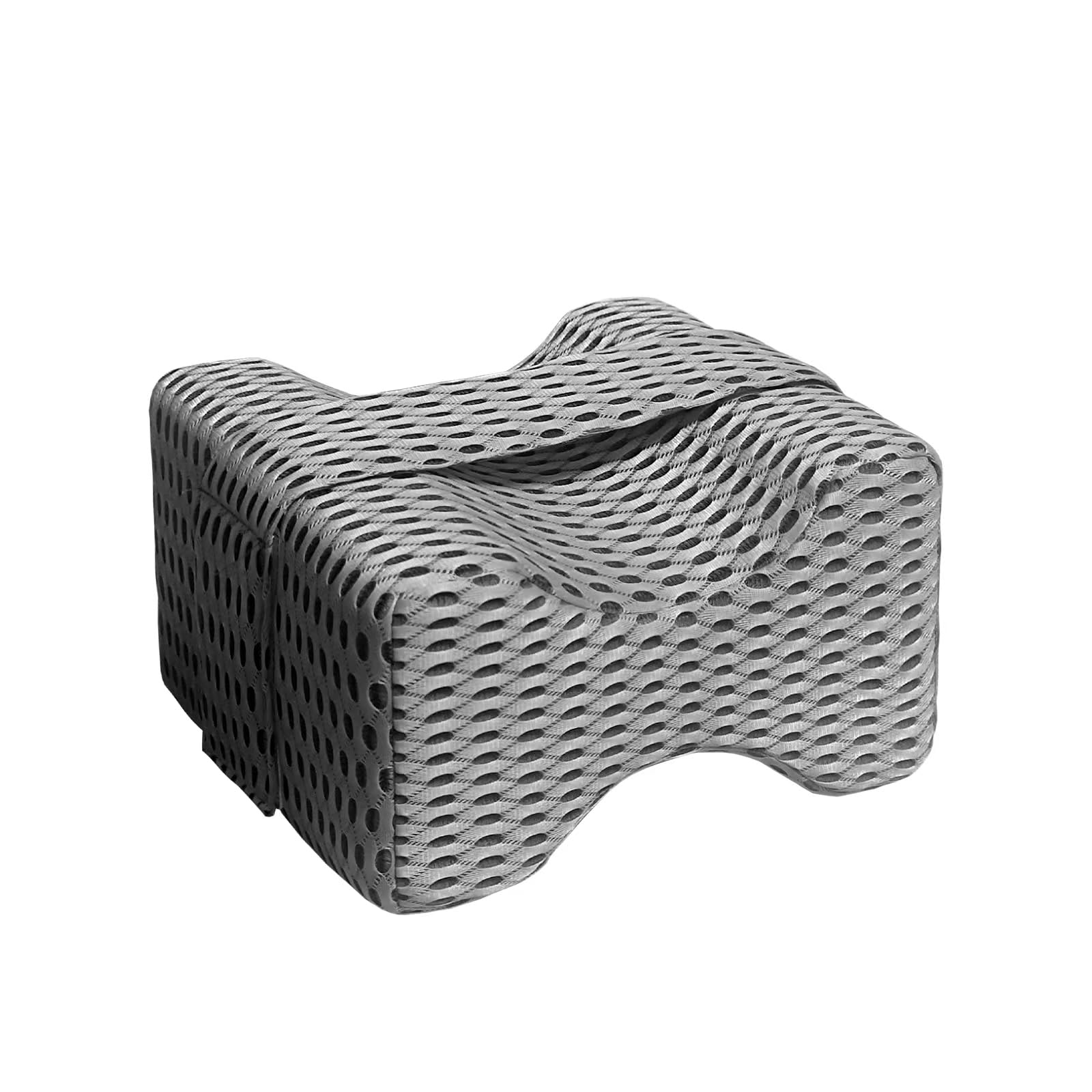 Knee Pillow for Side Sleepers - Memory Foam Leg Pillow for Side Sleeping with Strap, Leg Elevation Pillow for Relief Twisted Spine, Sciatica, Joint, Hip, Surgery Pain (Grey)