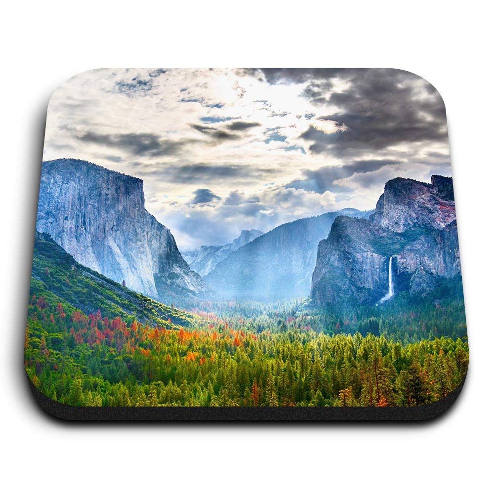 Destination Vinyl Ltd Multicolor 1 X Square Mdf Fridge Magnet - Yosemite National Park California 8592