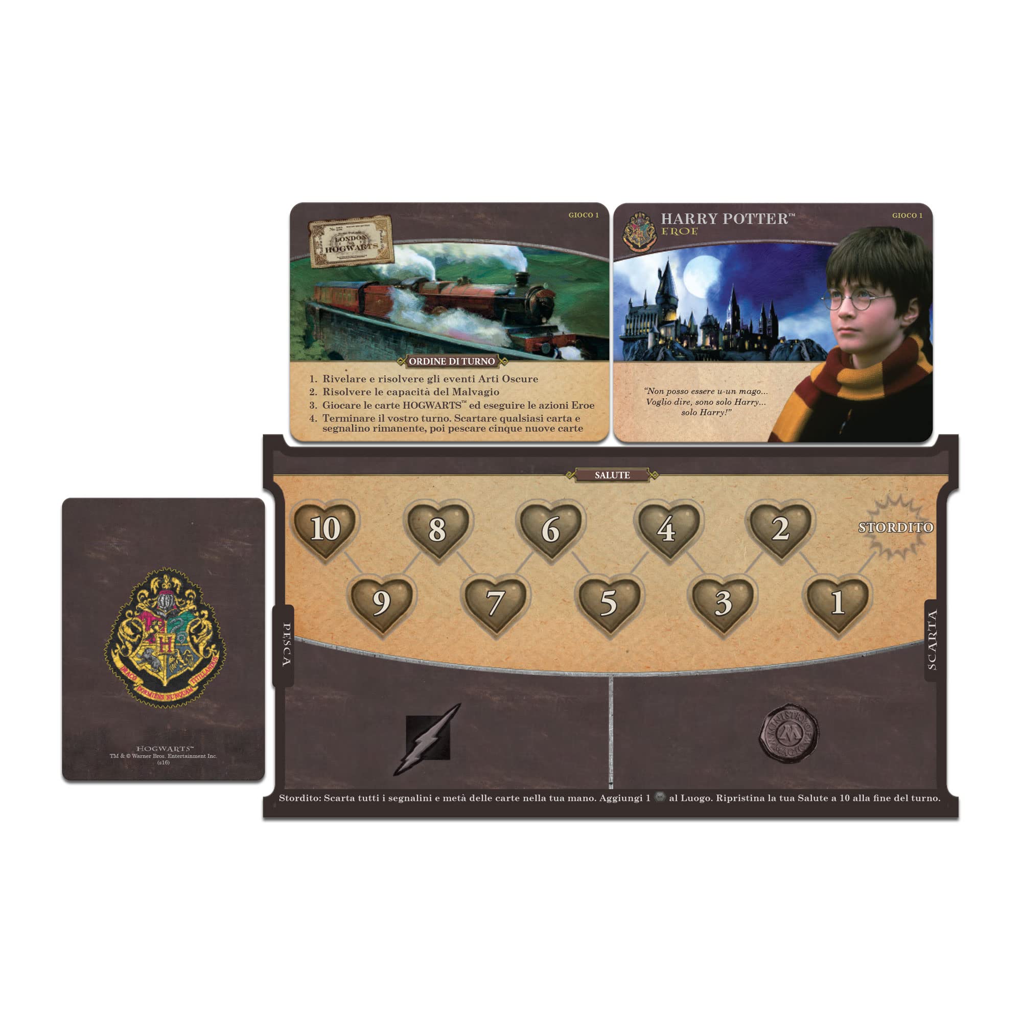 Asmodee – HARRY POTTER: HOGWARTS BATTLE – Gioco da Tavolo Collaborativo | Gioco da Tavola Strategico di Deck-Building per Famiglie e Amici – 2-4 Giocatori – 11+ Anni – 30-60 Min. – Edizione Italiana