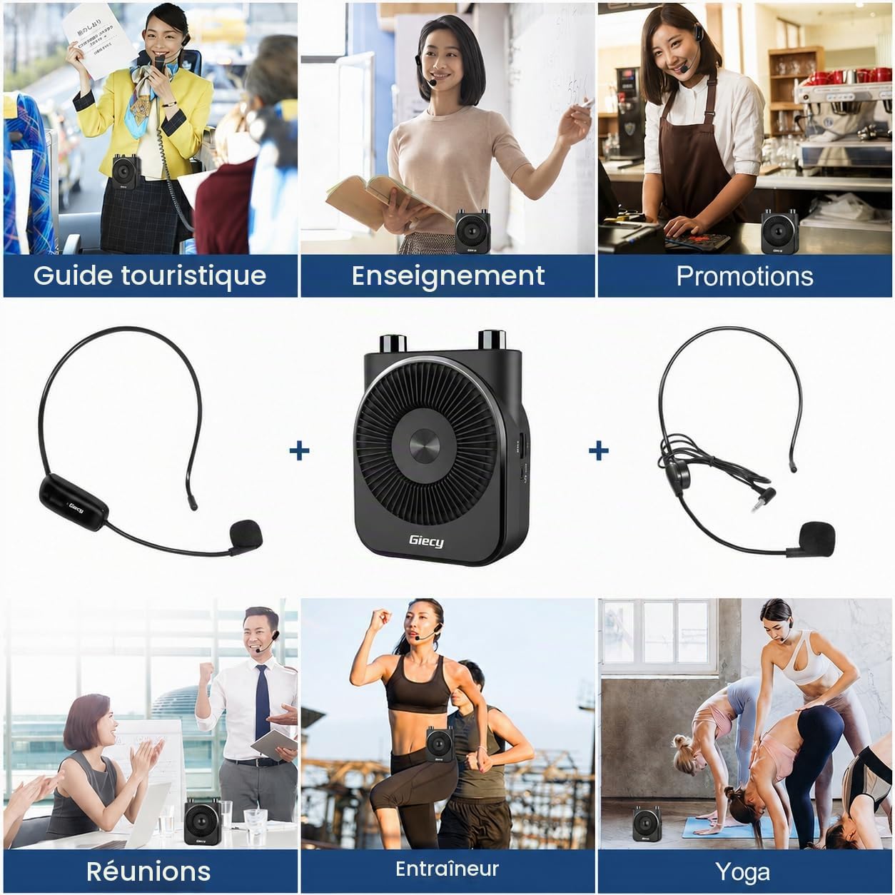 Amplificateur de Voix Portable avec Micro UHF sans Fil