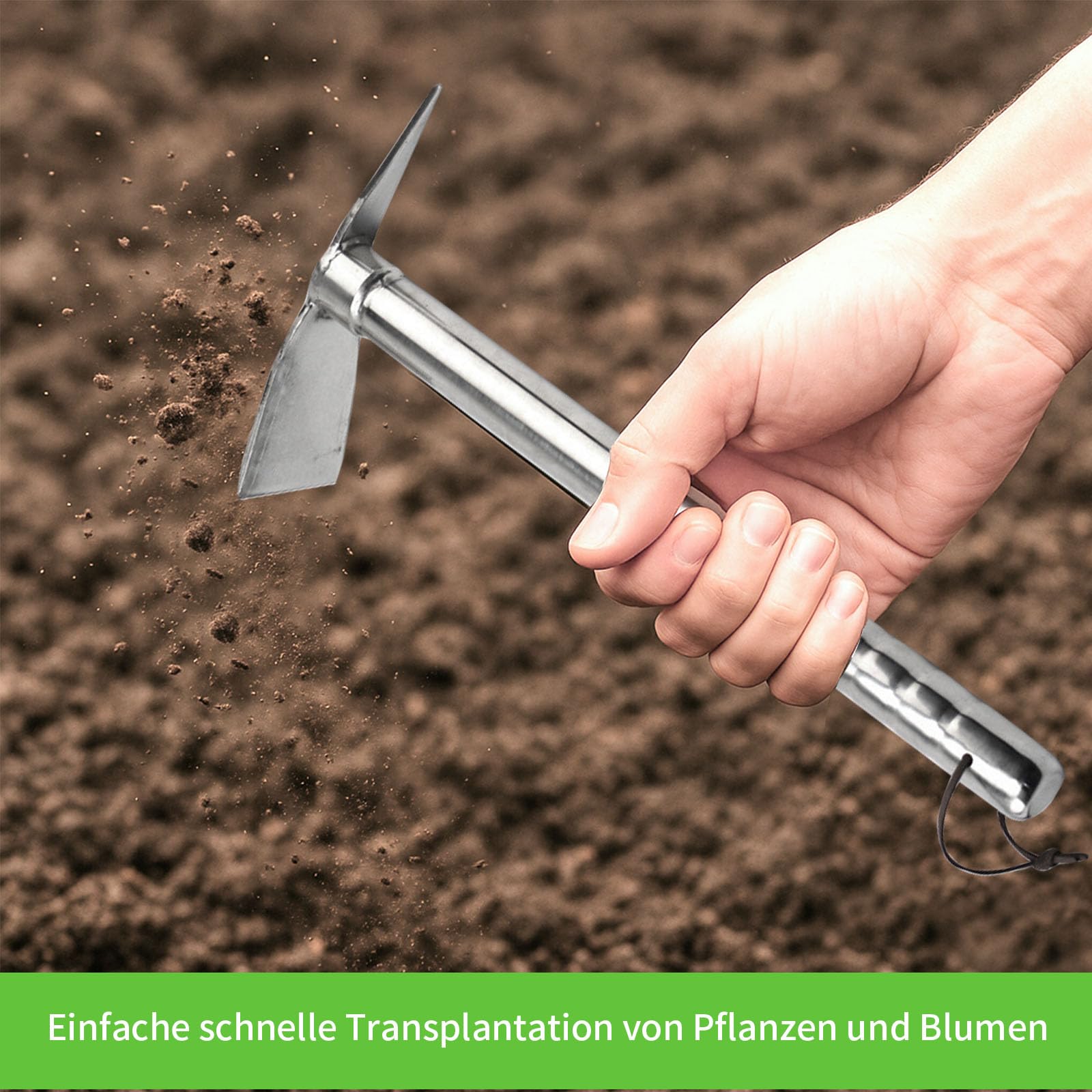 Unkraut Entferner Gerät Edelstahl, Unkrautjäter Unkrautzieher Unkrautmesser Wurzelstecher Entferner Gerät Unkraut Stecher Harke, Fugenkratzer Mit Stiel Gartenwerkzeug (40 cm,Vierteiliges Set)