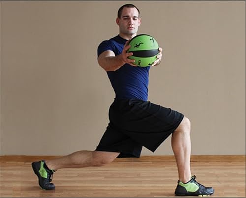 Miniatura 3 de Prism Fitness - Balón medicinal autoguiado inteligente de 4 libras, pelota medicinal de goma que ayuda a desarrollar la fuerza central, el