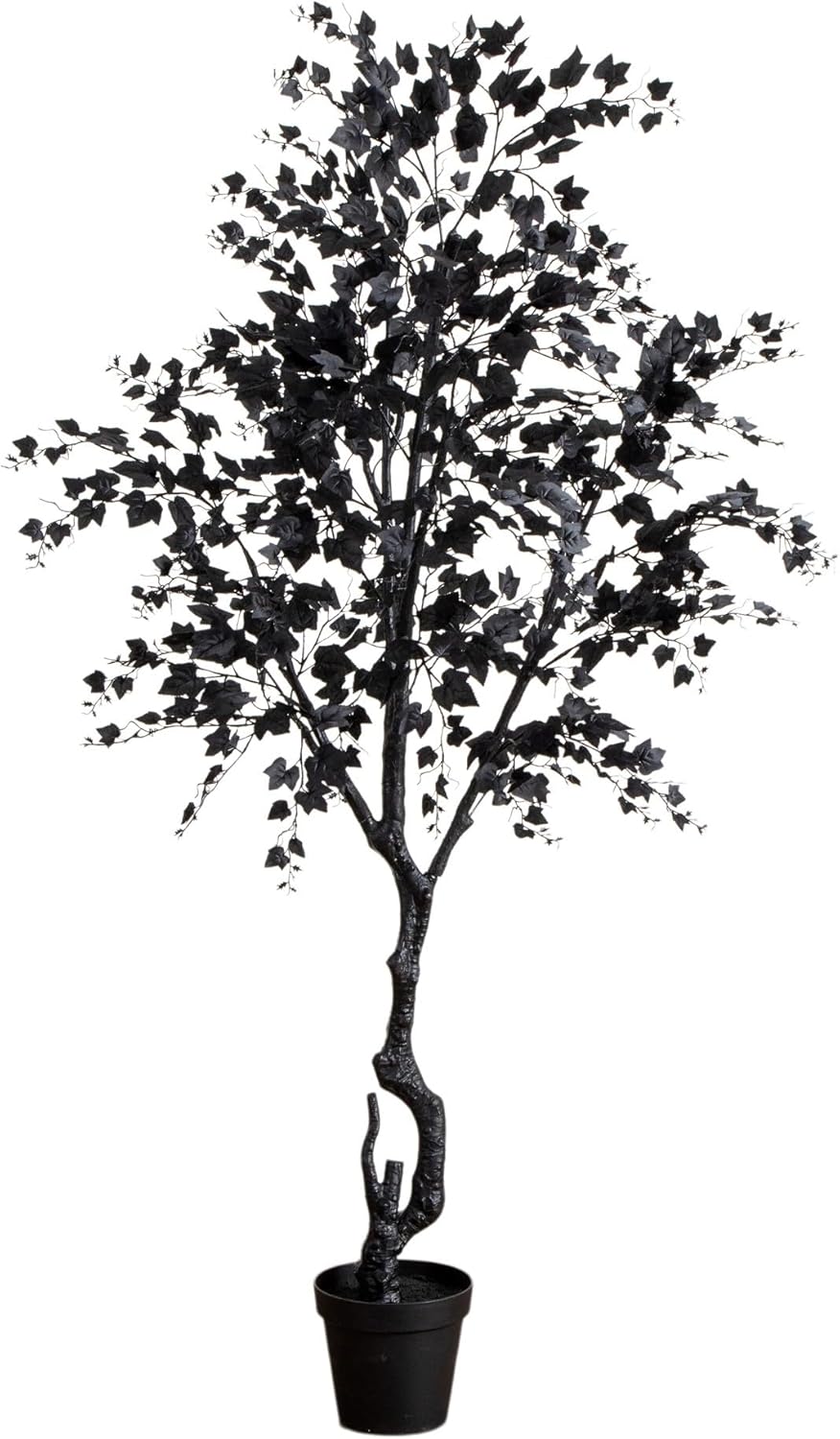Nearly Natural 7ft Artificial Halloween Black Maple Tree - Indoor Decorative Spooky Holiday Display