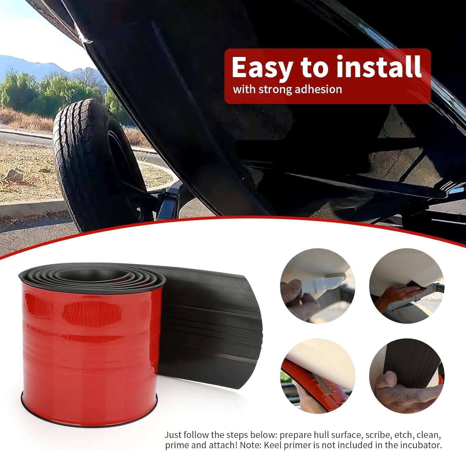 keel guard for fiberglass boat, Hull Protector for Bass Boats and Fishing Boats, aluminum boat accessories, prevents rock ramp scratch damage, is easy to install and sticks firmly (6.6ft/ Black)