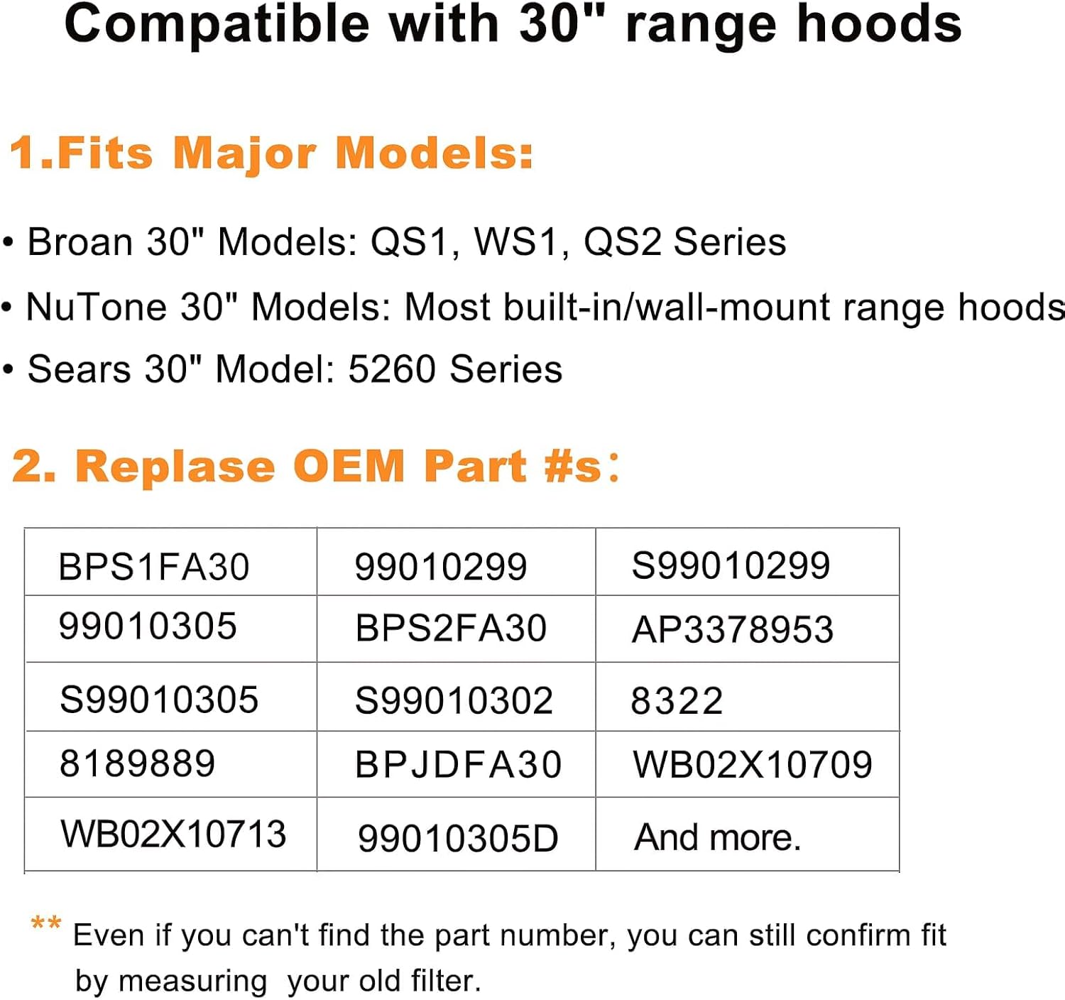 Upgraded BPS1FA30 Range Hood Filter 11-3/4" x 14-1/4", Exact Fit for Broan QS1, WS1, QS2 & Nutone 30" Hoods, 5-Layer Aluminum Grease Filter, Dishwasher Safe, Replaces 99010299, 99010305 (2 Pack)