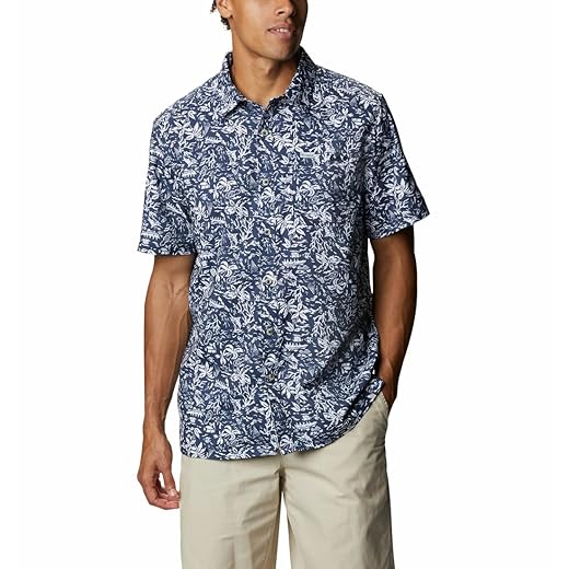 Columbia Men's Super Slack Tide Camp Shirt, Key West Multi Gingham, X-Large