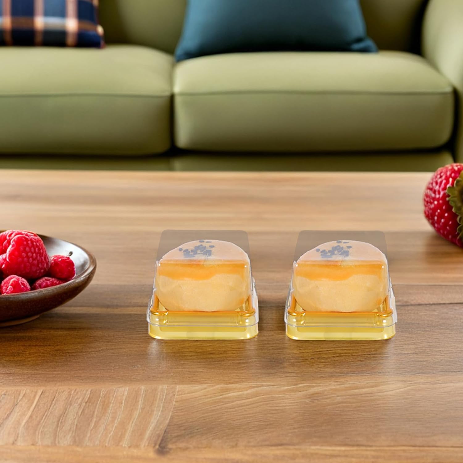 Cabilock 150pcs Egg Yolk Crisp Packaging Box - Clear Cake Container - Cupcake Carrier With Lid Clear Cupcake Food Container Mini Dessert Tray Halloween