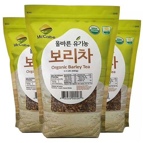 Vista 5 de McCabe Té de arroz integral orgánico, té de arroz integral tostado coreano, rico en fibras y minerales, certificado orgánico USDA y CCOF, producto