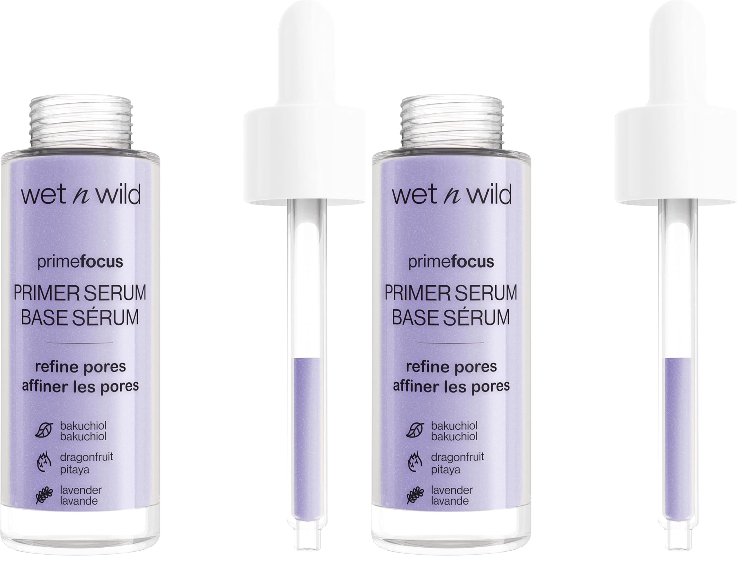 Wet n Wild Prime Focus Pore Minimizing Facial Serum Primer Makeup Extending | Reduces Pores | Improves Skin Texture | Exfoliates | Retinol Alternative, Hydrating (Pack of 2)