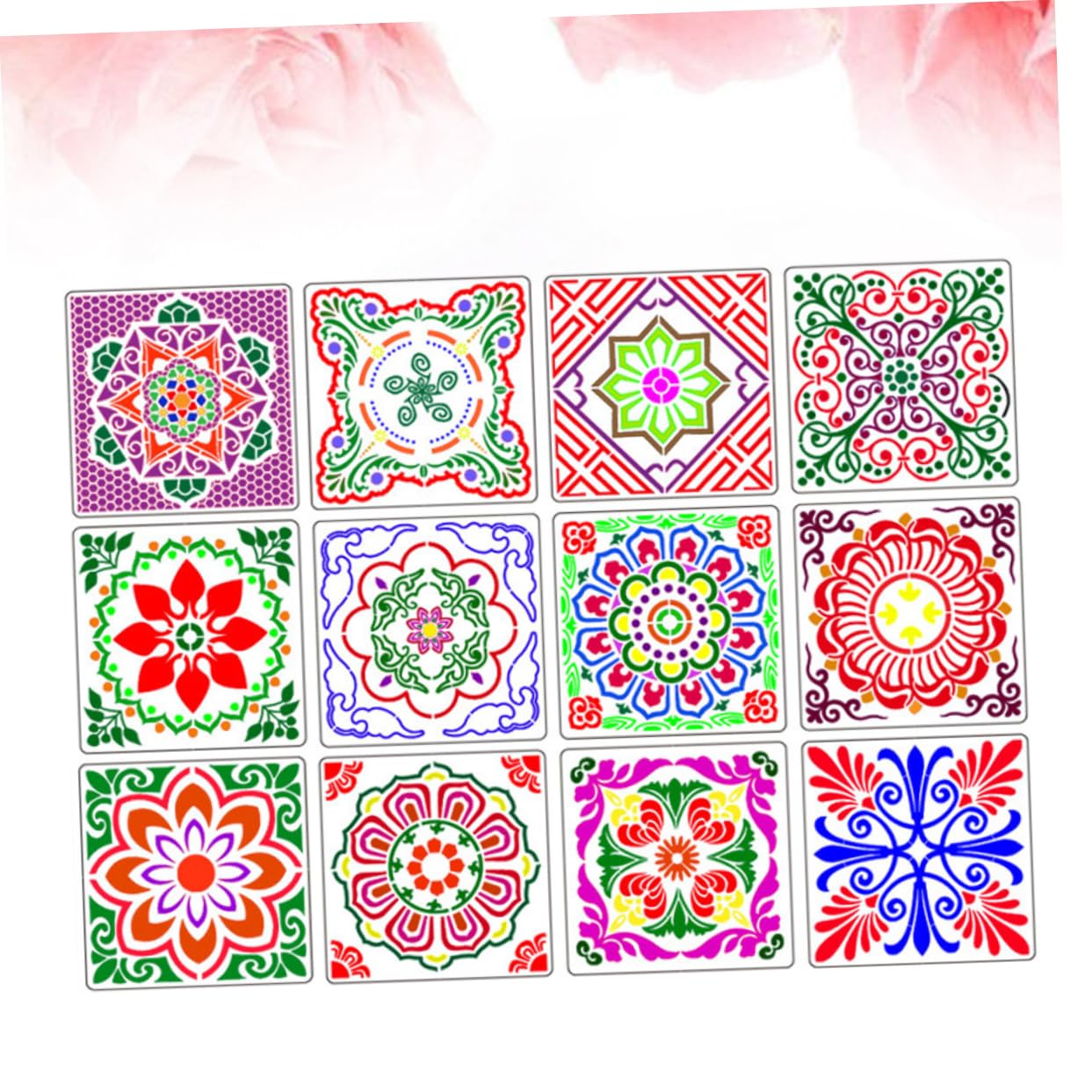 COHEALI 36pezzi Stencil Mandala Riutilizzabili per Pittura Spray Modelli Decorativi Stencil per Progetti Creativi e Decorazioni Casa