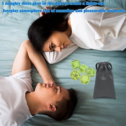 Miniatura 4 de SINJEE Dados sexuales traviesos con 24 posiciones sexuales dados de juego sexual brillante oscuro para parejas hermoso paquete de regalo juego de