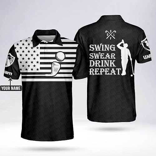 Miniatura 6 de Divertidas camisetas polo de golf 3D personalizadas para hombres, polo de golf divertido para hombre, camiseta de golf de manga corta para hombre,