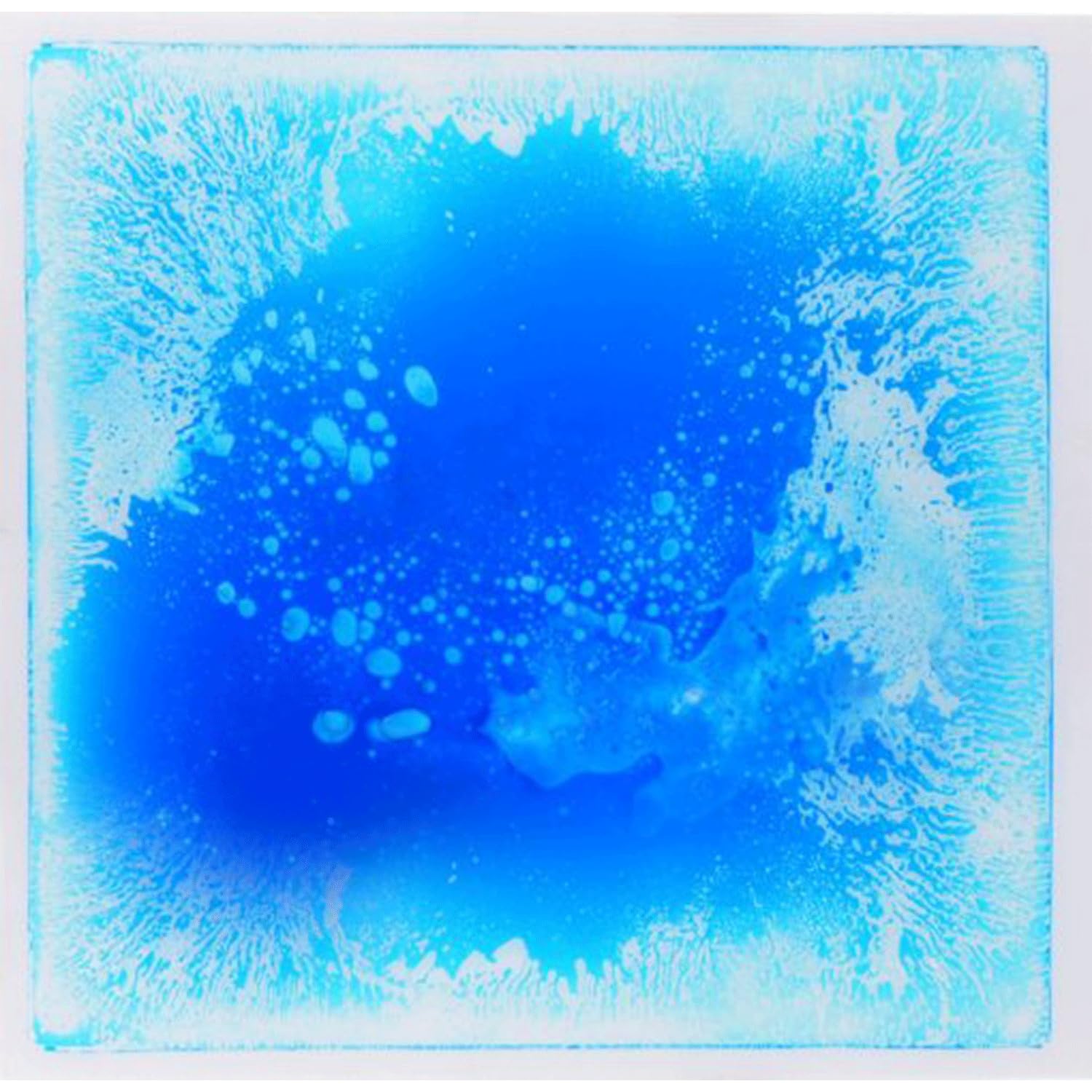 Playlearn Blue White 50cm Liquid Sensory Floor Decorative Lava Tiles-Dance Floor for Decorative Liquid Sensory Tiles for Playroom-Durable & Non-Slip Mat Lava Tiles Perfect Sensory Toys for Toddlers