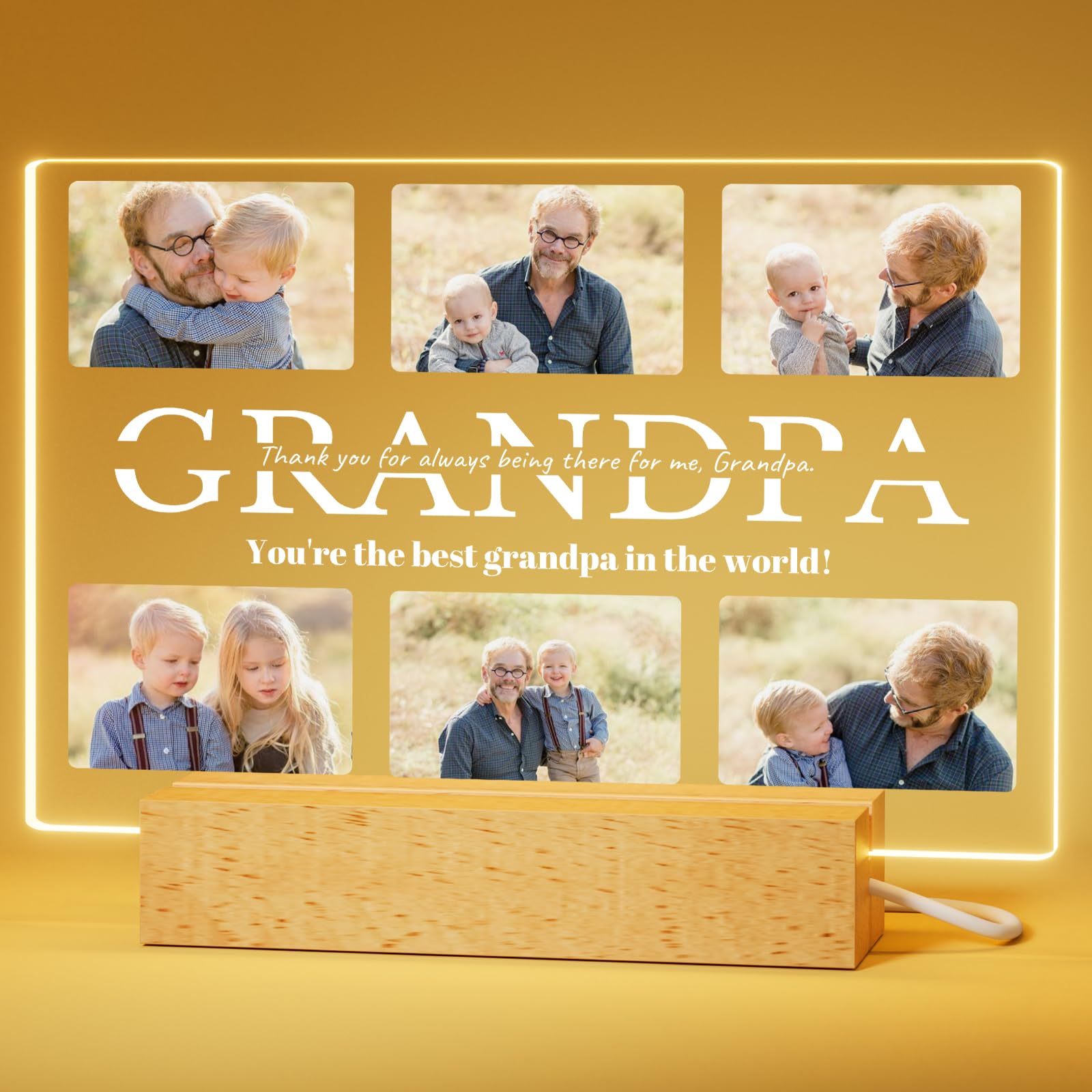 iDIY Personalised Gifts for Grandpa - Custom Grandpa Photo Lamp for Birthday Anniversary Christmas โ image 1