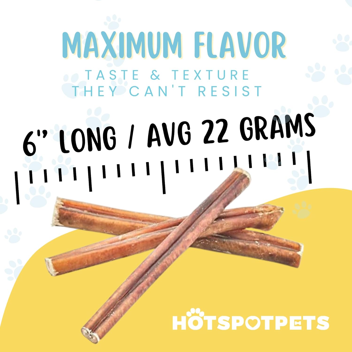 hotspot pets Bully Sticks 6 Inch-(30 Pack) Premium Natural Long Lasting Bully Sticks for Medium Dogs Beef Pizzle Treats - Grain Free Fully Digestible Rawhide Alternative Stix