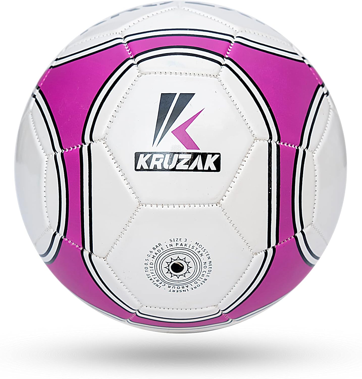 Kruzak Premier Striker Size 3 Machine Stitched Soccer Balls for Training, Recreation, Practice - for Boys and Girls - Durable, Long Lasting Construction Soccer Balls