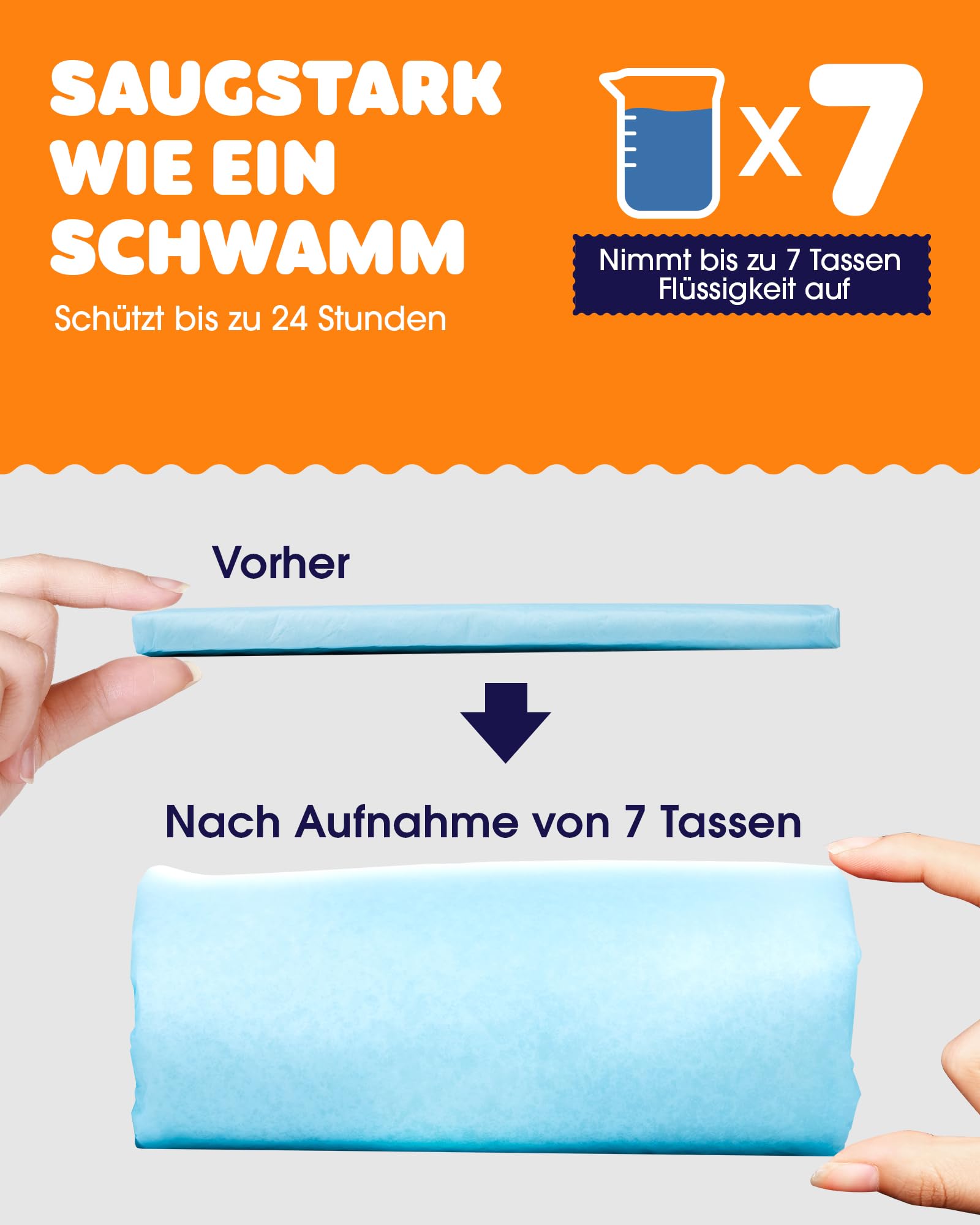 Powools Welpenunterlagen - Saugfähige PIPI Matten für Hunde, Schnelltrocknende Trainingspads, Auslaufsichere Welpen Unterlagen für Boden, Möbel & Auto, 56 x 56 cm, 100 Stück