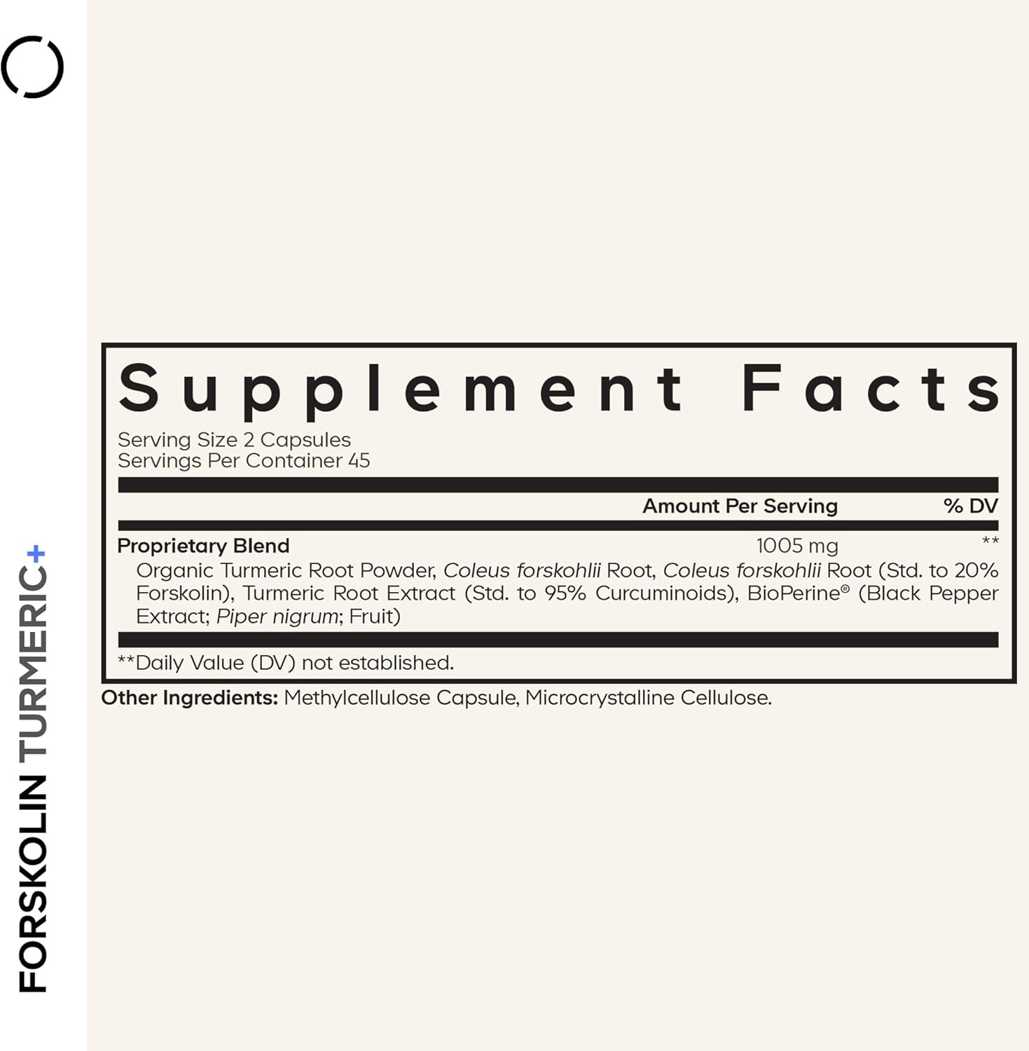 Codeage Forskolin, Pure Forskolin Coleus + Organic Turmeric Root Powder, 95% Curcuminoids + Bioperine Black Pepper - 20% Standardized Coleus Forskohlii Supplement - Non-GMO - 90 Capsules - Image 2