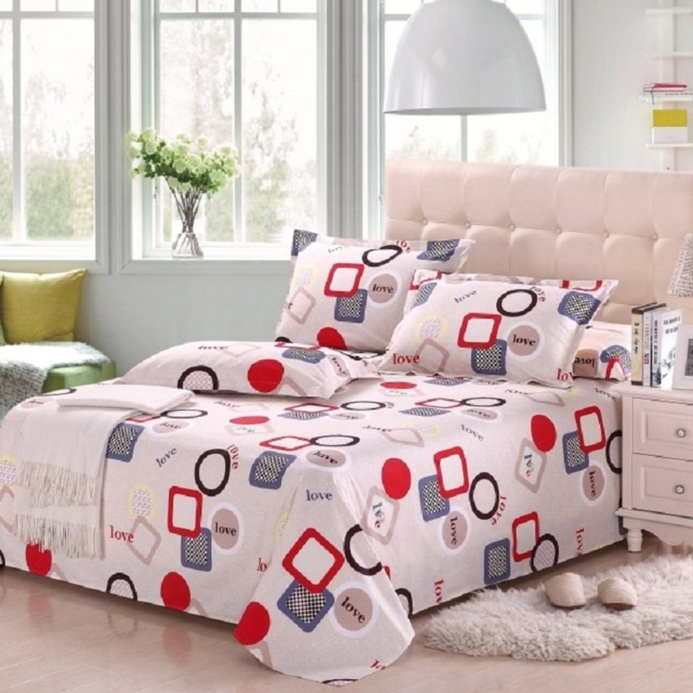 Linge de sergé de coton matelassé chaud drap imprimé bande dessinée lit double 200x230cm