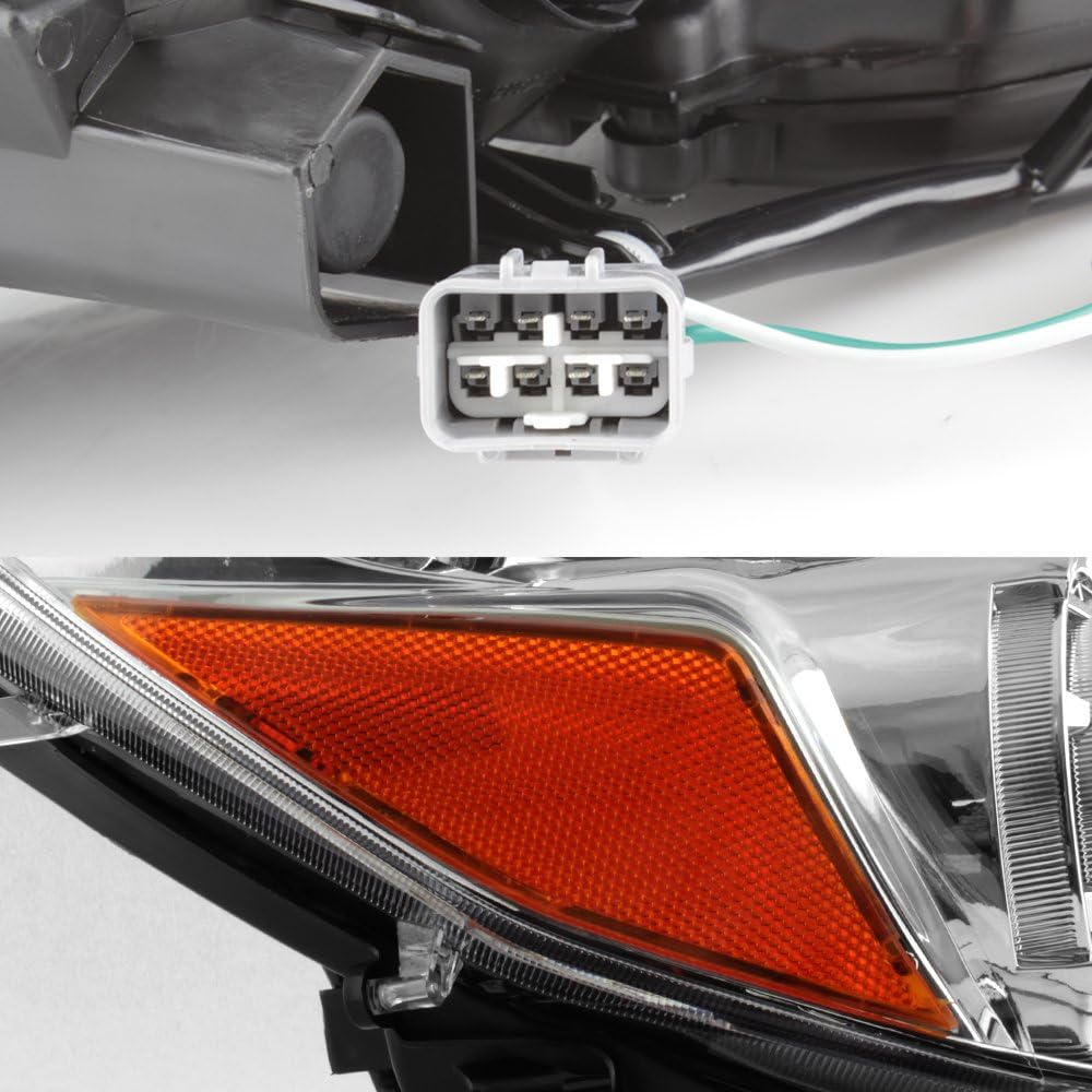AKKON - For 2010-2014 Subaru Legacy/Outback Daytime Running Lamp Projector Headlights Chrome Housing Clear Lens Full Set
