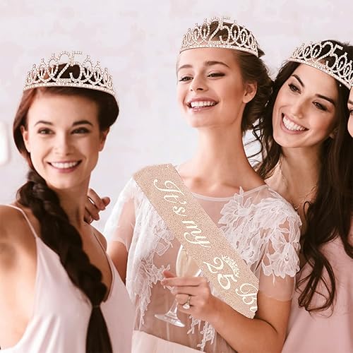 Miniatura 296 de Decoraciones de cumpleaños de 3 años para niñas; banda, corona/tiara, velas y adorno para pastel de cumpleaños de 3 años; regalos y decoraciones