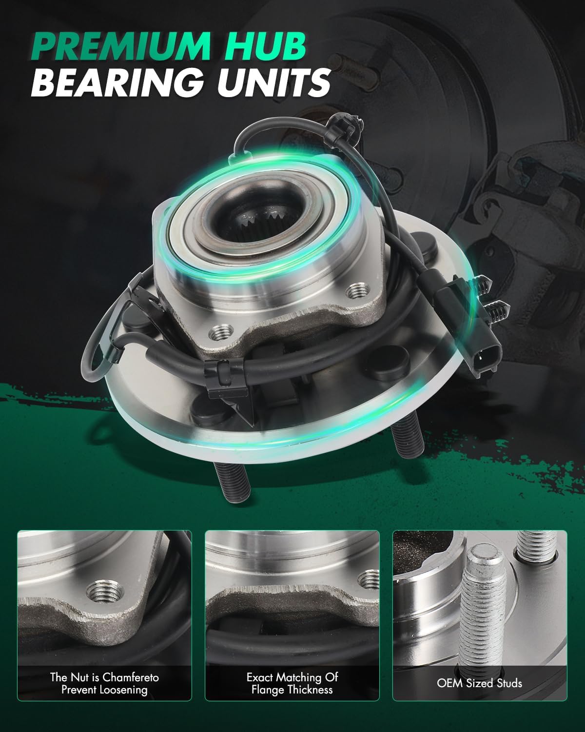 SCITOO Wheel Hub Bearing fit For 2009-2015 For Dodge Journey 2014-2015 Ram ProMaster 2500 2014-2015 Ram ProMaster 1500 Compatible For OE 512479 Rear 5 Lugs (1 pad)