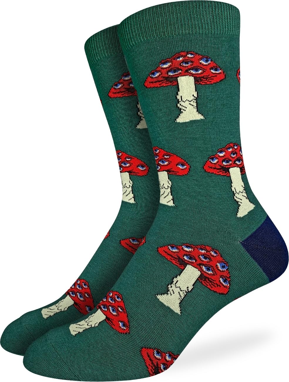 Good Luck Sock Men's Magic Mushrooms, Bigfoot, Sasquatch, Abominable Snowman & Yeti Socks, Adult, Large