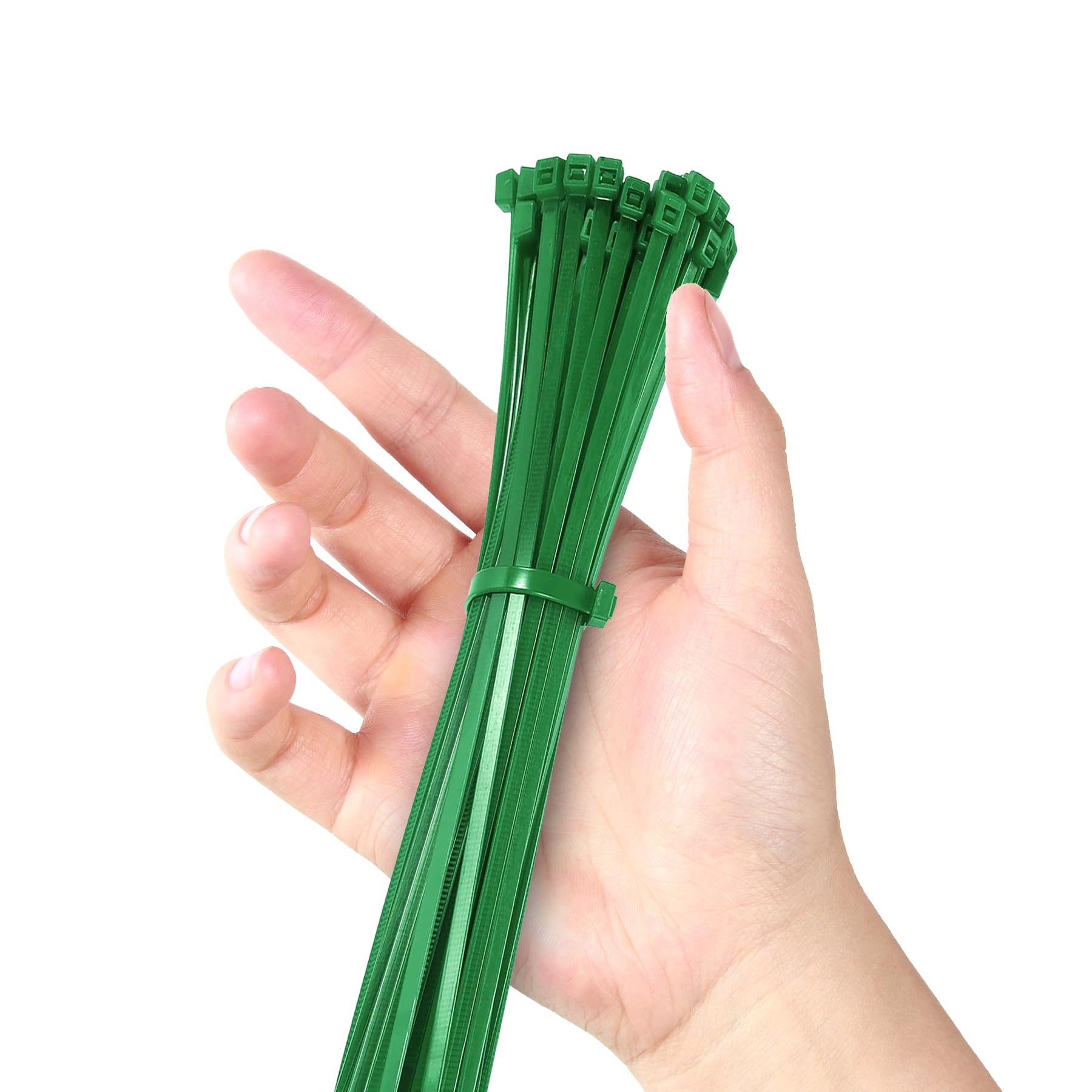 TORMEN Cable Zip Ties 7.87Inch Durability Self-locking Nylon Tie For Indoor And Outdoor Use(3 * 200 Green*100)