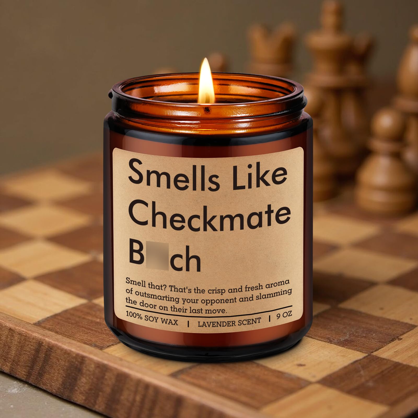 Fairy's Gift Smells Like Checkmate Candle, Chess Lovers Gifts, Chess Player Gifts for Men Him Women, Funny Mothers Day, Birthday Presents for Board Game Lover, Grandmaster, Boyfriend Husband Friend