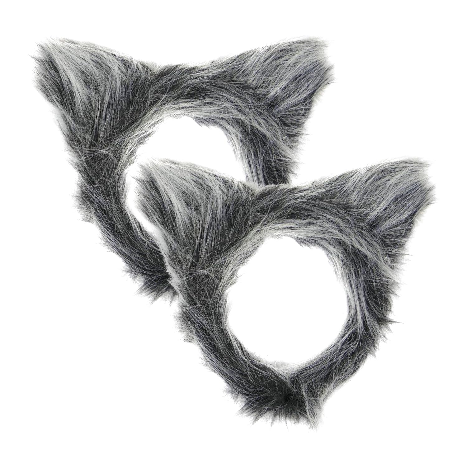 BORFUE 2pcs Wolf Ears Headband Plush Grey Wolf Ears Furry Costume for Halloween Party Costume Accessories
