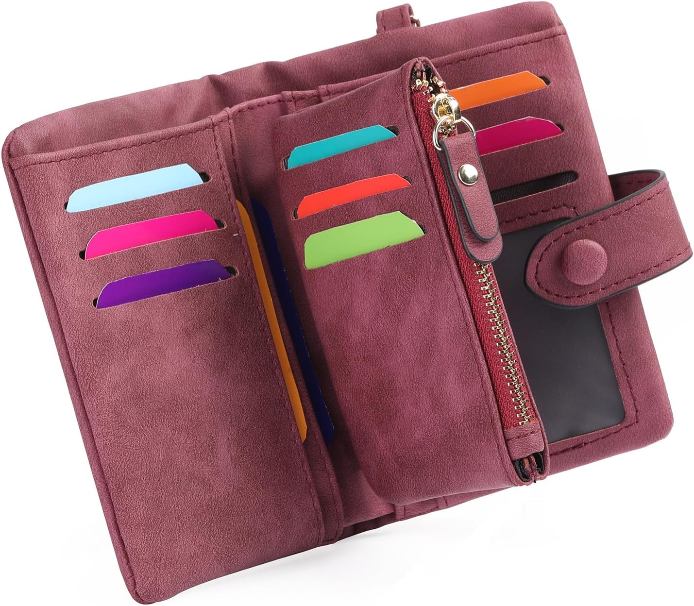 Womens Wallet Small Bifold Leather Wallets Women RFID blocking Ladies Wristlet with Card holder ID window Coin Purse - Image 4