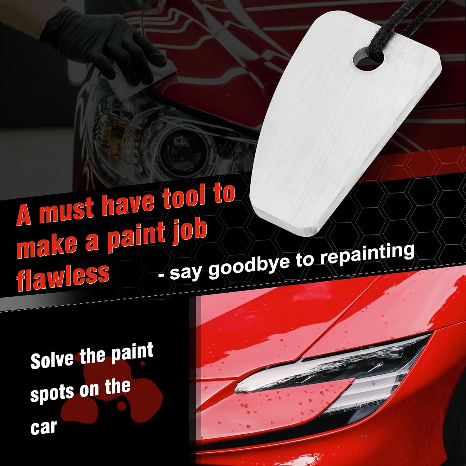 Carbide Scrapper Denibbing Blade &Shark Blade Denibbing Tool &Paint Run Removal Tool, File for Car Paint Repai Without Respraying, Avoid Having to Rework Indefinitely Replacement for mirka Shark Blade - Image 3